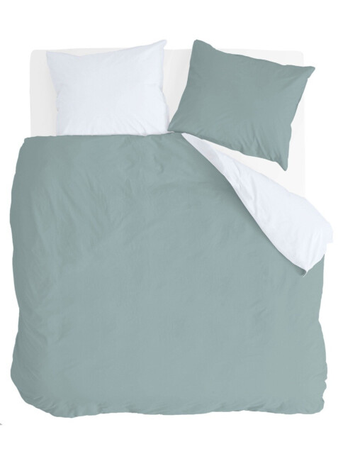 BYRKLUND Dekbedovertrek Side Way Jade / Wit