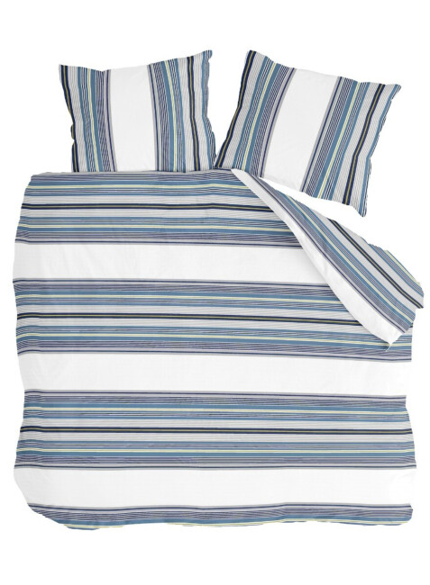 BYRKLUND Dekbedovertrek Two Ways Wit / Blauw