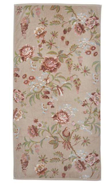 Pip Studio Handdoek Secret Garden Khaki 70x140