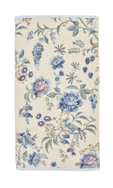 Pip Studio Handdoek Secret Garden WhiteBlue 55x100