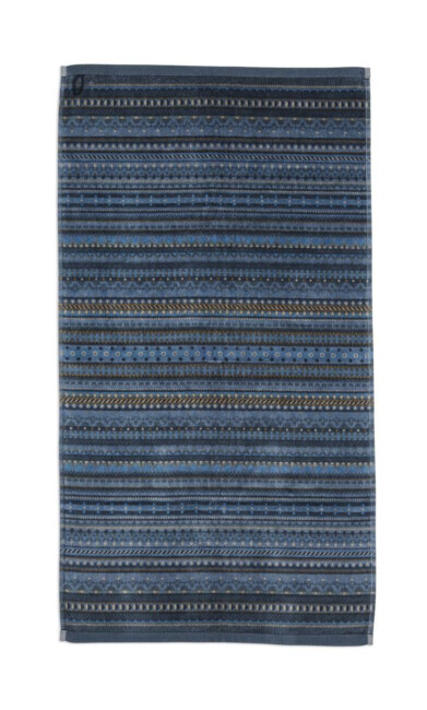 Pip Studio Handdoek Geometric Print Donker Blauw 55x100