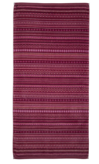 Pip Studio Handdoek Geometric Print Donker roze 70x140