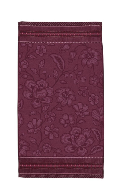 Pip Studio Handdoek Jasmin Jacquard Donker roze 55x100