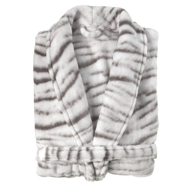 Zo!Home Badjas Siberian-White-Tijger Grey