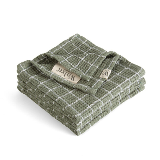 WALRA Vaatdoek Dry with Cubes Legergroen