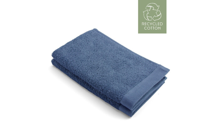 WALRA Gastendoek Remade Cotton Blauw 2x 30x50