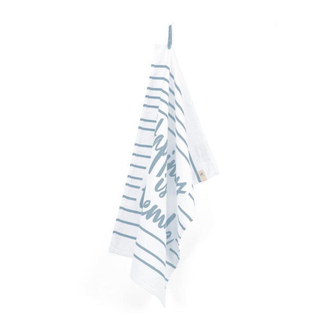 WALRA Theedoek Dry with Happiness Jeans Blauw