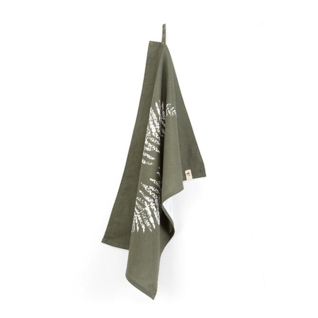 WALRA Theedoek Dry with Leaves Legergroen