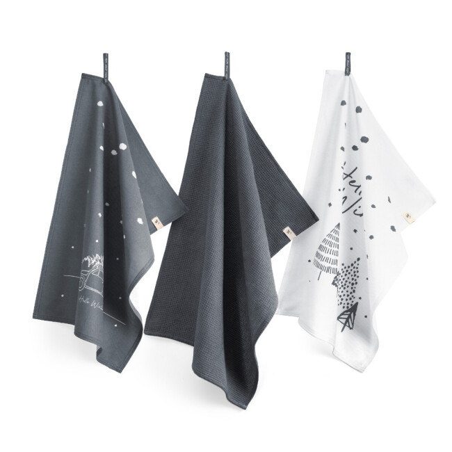 WALRA Keukenset Hello Winter Blauw 3x 50x70
