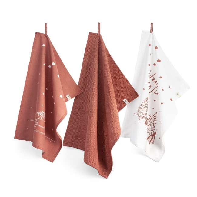 WALRA Keukenset Hello Winter Terra 3x 50x70