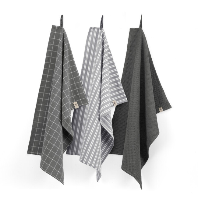 WALRA Keukenset Dry w. Cubes Uni, Stripes & Blocks Off Black